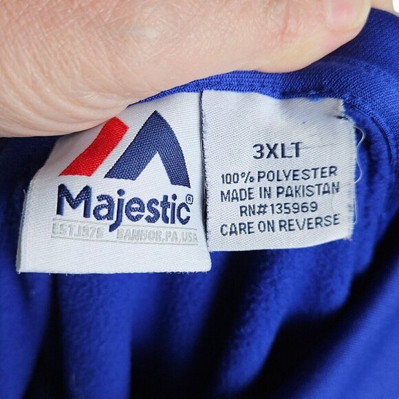 Majestic Chicago Cubs Blue Screenprinted Hoodie Sweatshirt Mens Size 3XL Tall - Picture 8 of 10